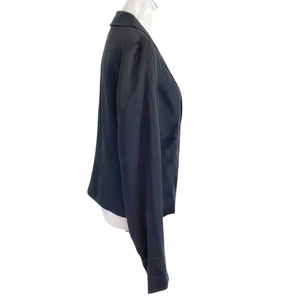 PENNYBLACK BY MAX MARA BLACK SHAWL LAPEL ACETATE LIGHTWEIGHT SATIN BLAZER - 10 - Picture 2 of 10